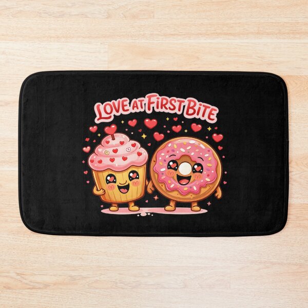 Item preview, Love at First Bite Cute Cupcake Donut Couple Sticker designed and sold by FestivityFinds.