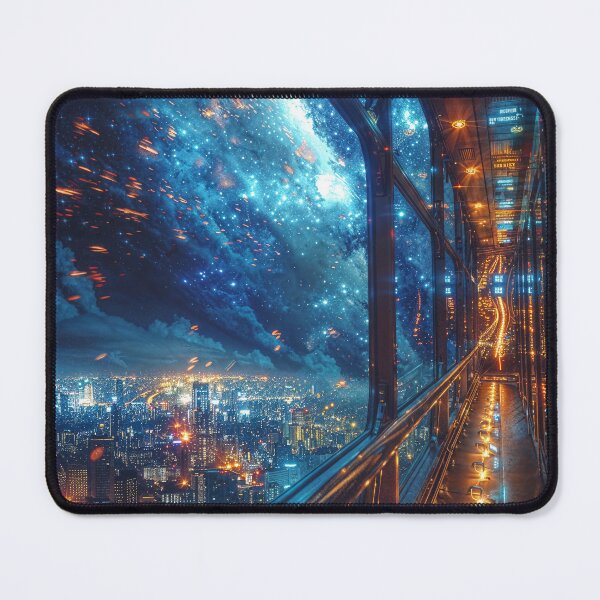 Item preview, Skybridge — Cosmic City Corridor Artwork designed and sold by QuantumDrift.