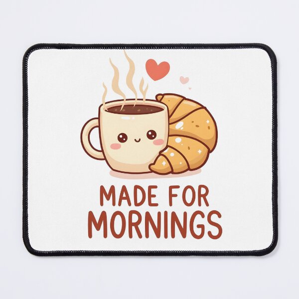 Item preview, Made For Mornings Cute Coffee Mug and Croissant Kawaii Sticker designed and sold by FestivityFinds.