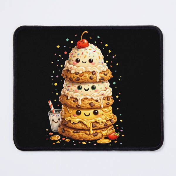 Item preview, Cute Kawaii Cookie & Ice Cream Stack – Adorable Dessert Illustration designed and sold by MeghannsMinimalMeals.