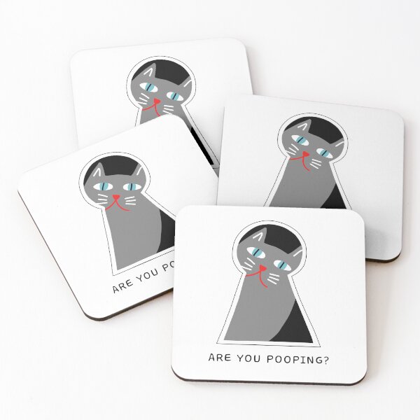 Item preview, Cat peeping through a keyhole – Are You Pooping? designed and sold by Stick People Designs.