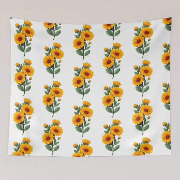 Item preview, Sunflower Botanical Bouquet in Warm Yellow and Green designed and sold by Yogabyadeola.