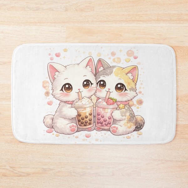 Artikelvorschau, Mochi & Lumi Cozy Cats – Kawaii Bubble Tea Time entworfen und verkauft von Mochi Studio.