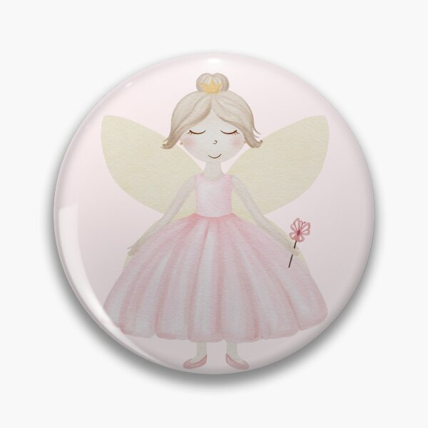 Item preview, Watercolor cute princess with fairy tale wings, crown and magic wand gorgeous children illustration designed and sold by katasonovaart.