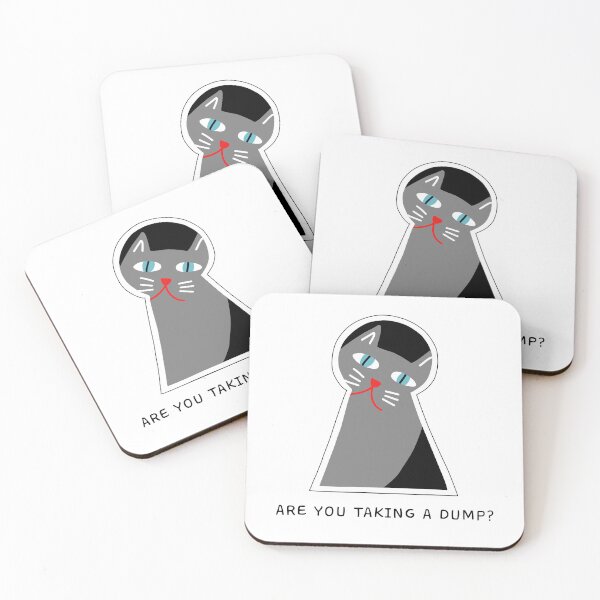 Item preview, Cat peeping through a keyhole – Are You Taking A Dump? designed and sold by Stick People Designs.