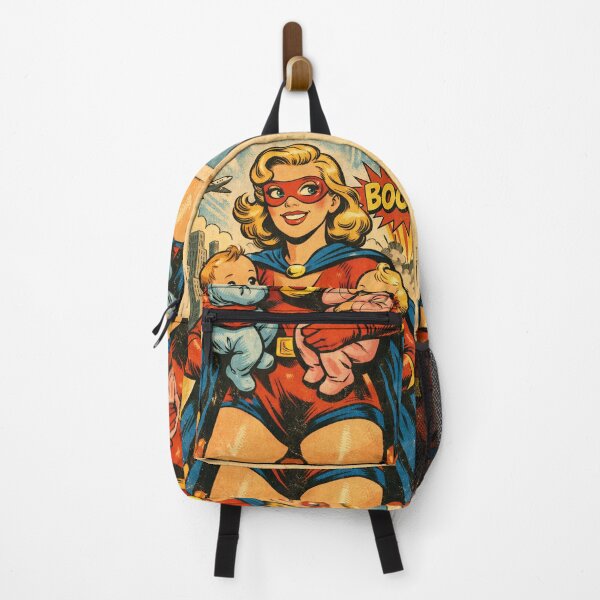 Item preview, Superhero mom with baby vintage comic design designed and sold by Mauswohn.