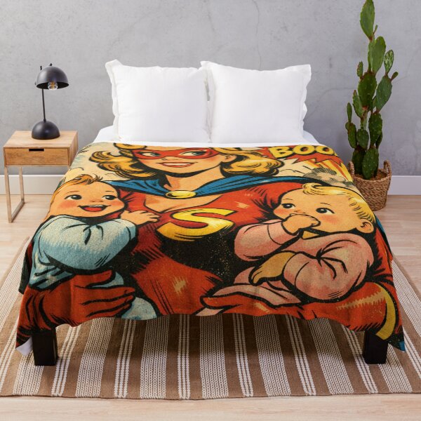 Item preview, Superhero mom with baby vintage comic design designed and sold by Mauswohn.