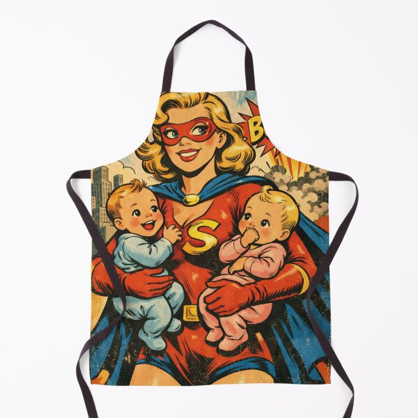 Item preview, Superhero mom with baby vintage comic design designed and sold by Mauswohn.