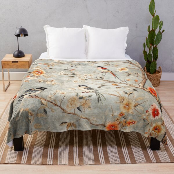 Item preview, Chinese Silk Floral Three Birds Branches Carpet designed and sold by GrinGalore.