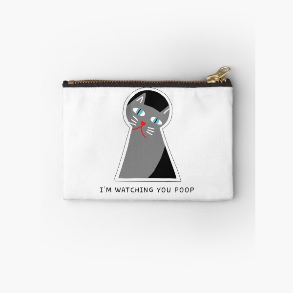Item preview, Copy of Cat peeping through a keyhole – I'm Watching You Poop designed and sold by Stick People Designs.
