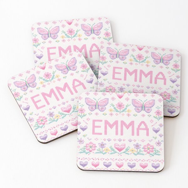 Item preview, Emma knitting design with pastel flowers and butterflies designed and sold by Mauswohn.