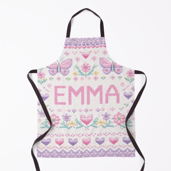 Item preview, Emma knitting design with pastel flowers and butterflies designed and sold by Mauswohn.