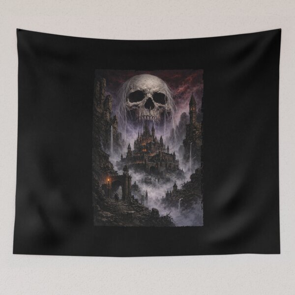 Item preview, Grey Hair Skull Over The Castle designed and sold by Dungeon-Shop.