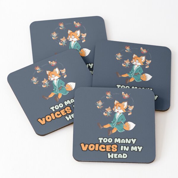 Item preview, Too Many Voices in My Head – Cute Dizzy Fox Illustration for Overthinkers designed and sold by Turiva.