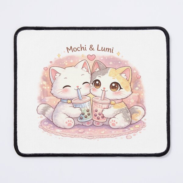 Item preview, Mochi & Lumi Cozy Cats – Kawaii Bubble Tea designed and sold by Mochi Studio.