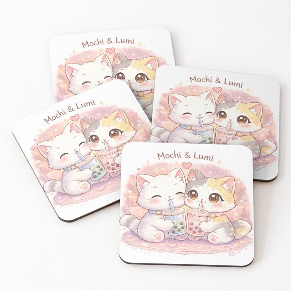 Artikelvorschau, Mochi & Lumi Cozy Cats – Kawaii Bubble Tea entworfen und verkauft von Mochi Studio.