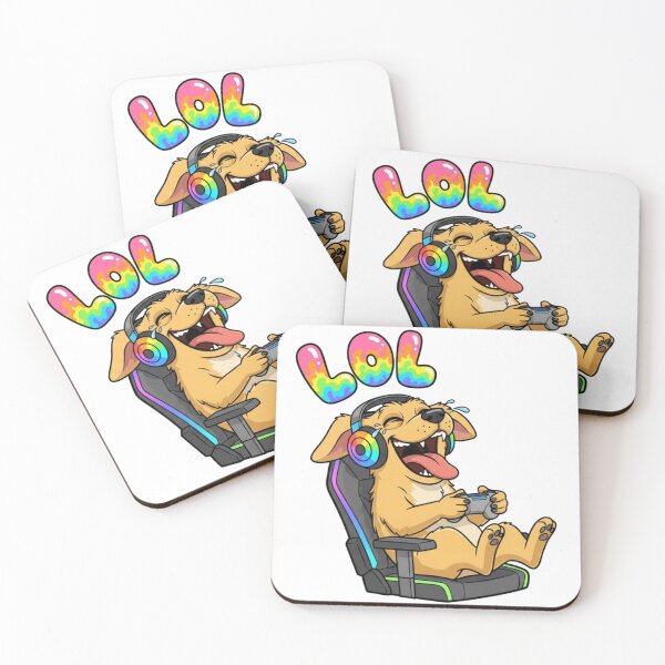 Item preview, LOL Dog Gamer Sticker – Funny Cartoon Gaming Meme designed and sold by Imaginarium of Chaos falcon88 .