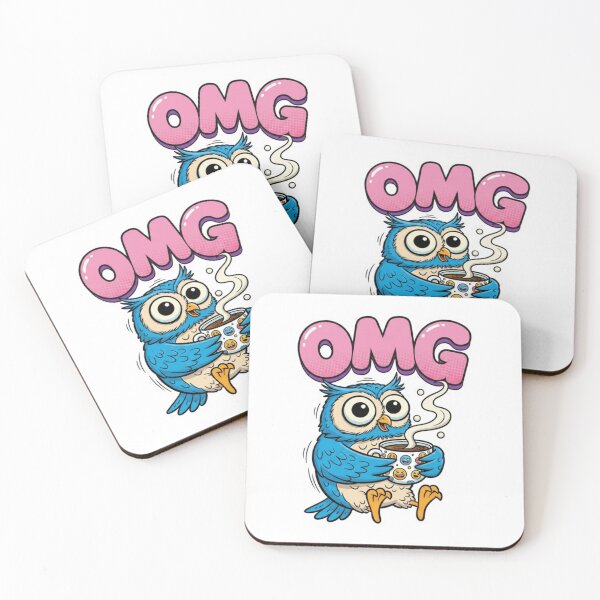 Item preview, OMG Owl Sticker – Funny Coffee Cartoon Meme designed and sold by Imaginarium of Chaos falcon88 .