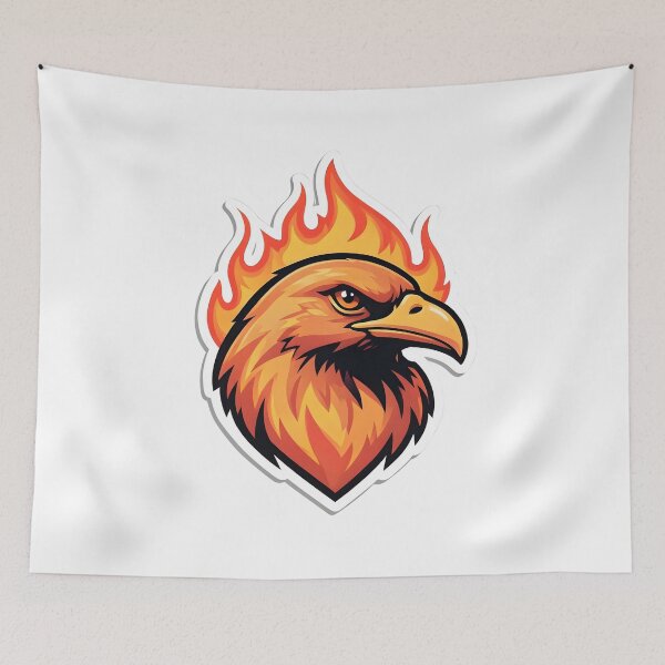 Item preview, Blazing Phoenix Fire Bird – Flaming Eagle Mascot Design designed and sold by Kavya Art.