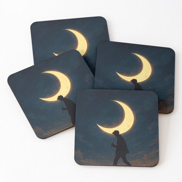 Item preview, Crescent Moon Umbrella Anime Night Scene designed and sold by anime-ekaya.