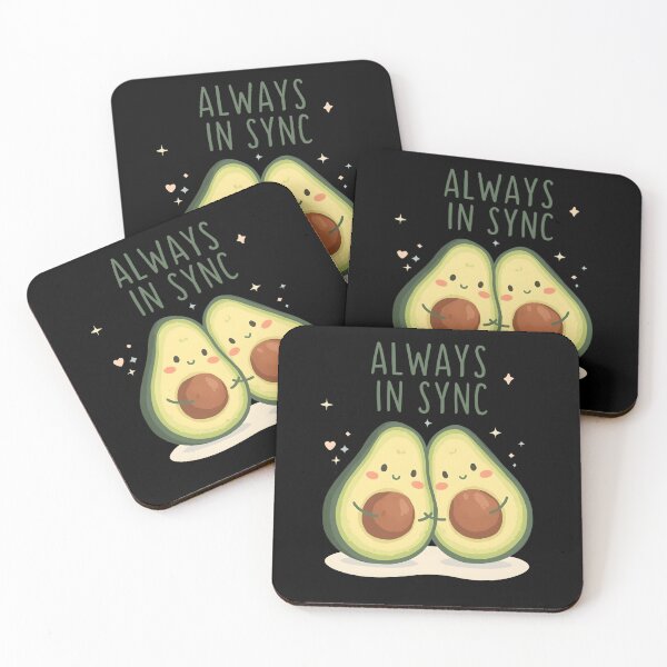 Item preview, Always in Sync Cute Avocado Couple Kawaii Sticker designed and sold by FestivityFinds.