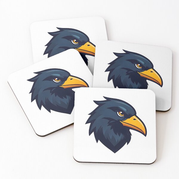 Item preview, Dark Raven Mascot – Bold Bird Head Vector Logo designed and sold by Kavya Art.