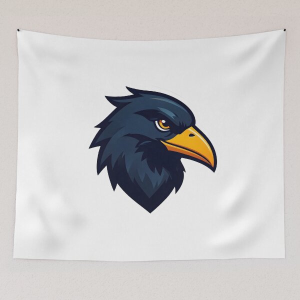 Item preview, Dark Raven Mascot – Bold Bird Head Vector Logo designed and sold by Kavya Art.