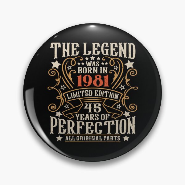Item preview, 45th Birthday Men 45 Years Old Legend Born In 1981 designed and sold by eclecTEEq.