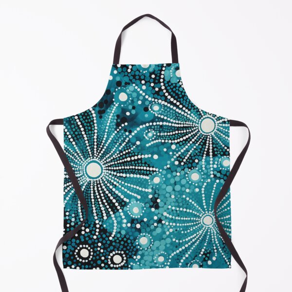 Item preview, Aboriginal Inspired Art - Abstract Turquoise White Pattern designed and sold by GrinGalore.