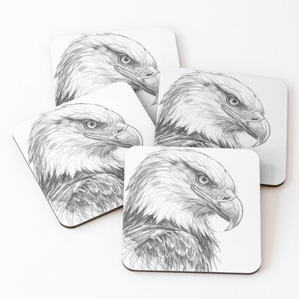 Item preview, Eagle Pencil Sketch Portrait | Black and White Wildlife Bird Illustration | Realistic Hand Drawn Eagle Art designed and sold by Leon Woods Pencil Art.