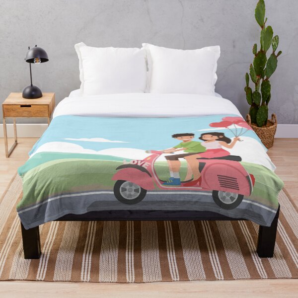 Item preview, Romantic Valentine Journey Couple Riding Scooter in Nature Landscape Vector designed and sold by Preat Landscape Vector.