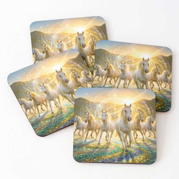 Item preview, Seven White Horses Running at Sunrise - Vastu for Success designed and sold by ISOmetricStudio.