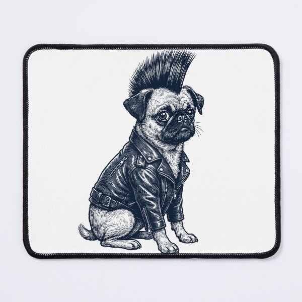 Item preview, Vintage Brussels Griffon Punk Mowhawk Dog Mom Dad designed and sold by DoodleTortle.