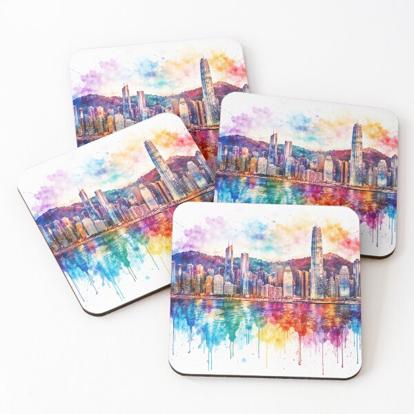 Item preview, Hong Kong Skyline Paint Splash Edition designed and sold by Paul Thompson Photography.