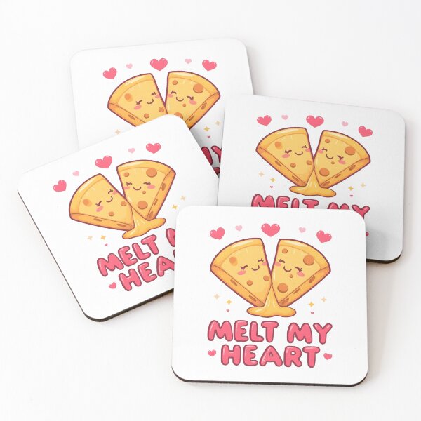 Item preview, Melt My Heart Cute Pizza Slices Cheesy Valentine Kawaii Sticker designed and sold by FestivityFinds.