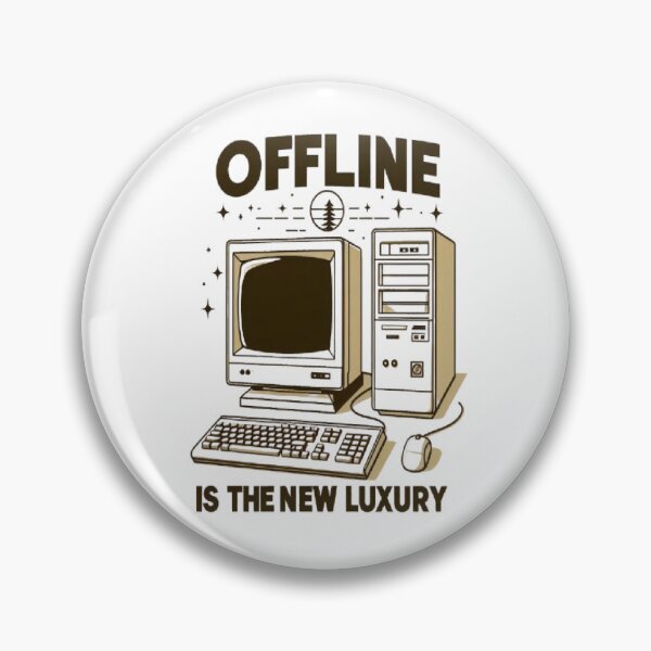 Item preview, Offline is the New Luxury - Minimalist Retro Computer Aesthetic designed and sold by RetroRascalStudio.