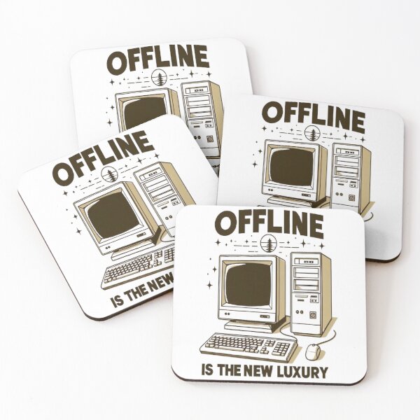 Item preview, Offline is the New Luxury - Minimalist Retro Computer Aesthetic designed and sold by RetroRascalStudio.