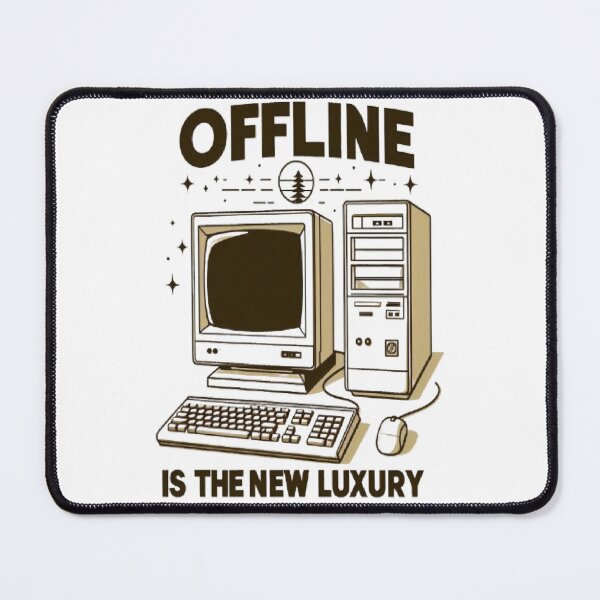 Item preview, Offline is the New Luxury - Minimalist Retro Computer Aesthetic designed and sold by RetroRascalStudio.