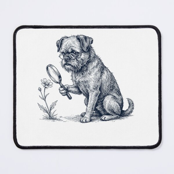 Artikelvorschau, Vintage Brüsseler Griffon Botaniker Blumenhund Mama Papa entworfen und verkauft von DoodleTortle.