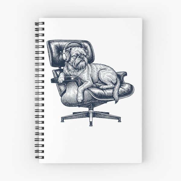Item preview, Vintage Brussels Griffon with Headphones Mid Century Dog Lover designed and sold by DoodleTortle.