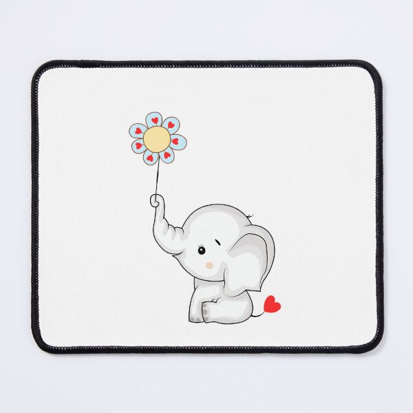 Item preview, Sweet Elephant with Heart Flower - Cute Grey Elephant and Floral Heart designed and sold by Love3Happy.