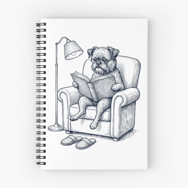 Artikelvorschau, Vintage Brüsseler Griffon liest Buch Hund Mama Papa entworfen und verkauft von DoodleTortle.