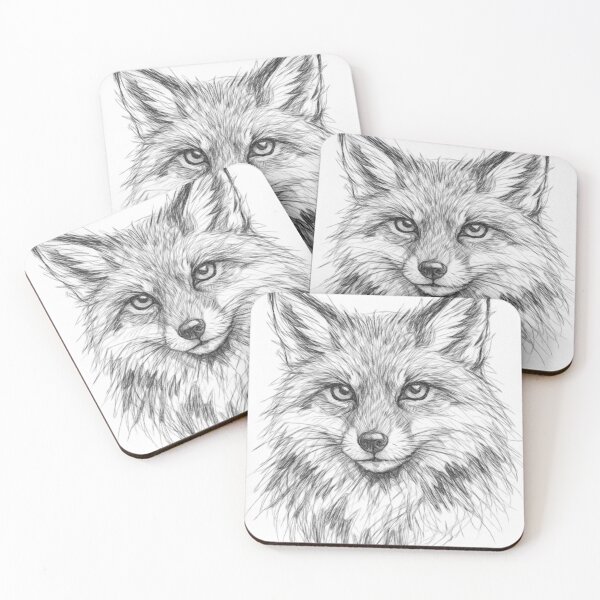 Item preview, Fox Pencil Sketch Portrait | Black and White Wildlife Animal Illustration | Realistic Hand Drawn Fox Art designed and sold by Leon Woods Pencil Art.