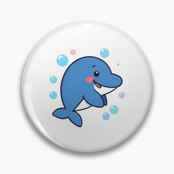 Item preview, Cute Happy Dolphin Cartoon – Kawaii Ocean Animal Design designed and sold by Kavya Art.