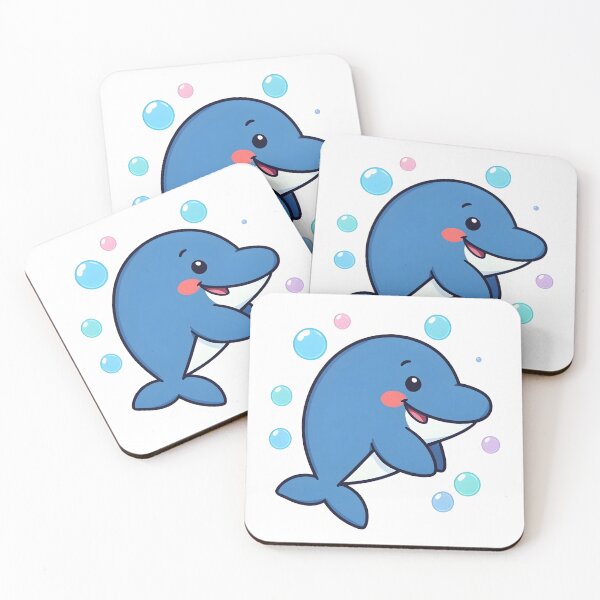 Item preview, Cute Happy Dolphin Cartoon – Kawaii Ocean Animal Design designed and sold by Kavya Art.