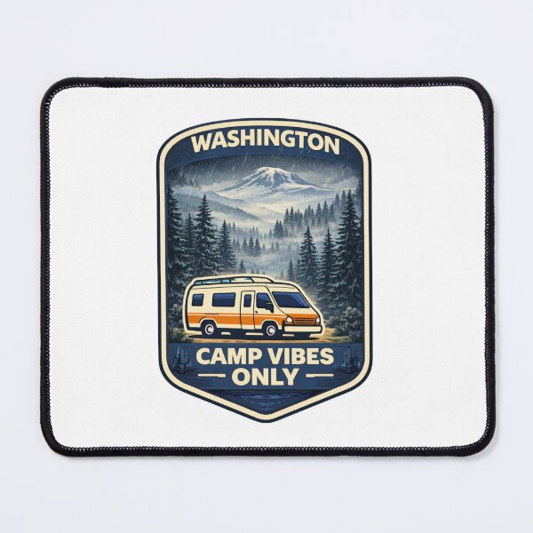 Item preview, Washington Camp Vibes Only – Rainy Forest Road Trip Camper Badge designed and sold by Purdiole-art.