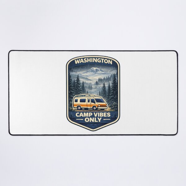 Item preview, Washington Camp Vibes Only – Rainy Forest Road Trip Camper Badge designed and sold by Purdiole-art.