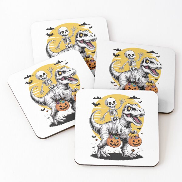 Item preview, Skeleton Riding Dinosaur Halloween Fun designed and sold by flagylART.