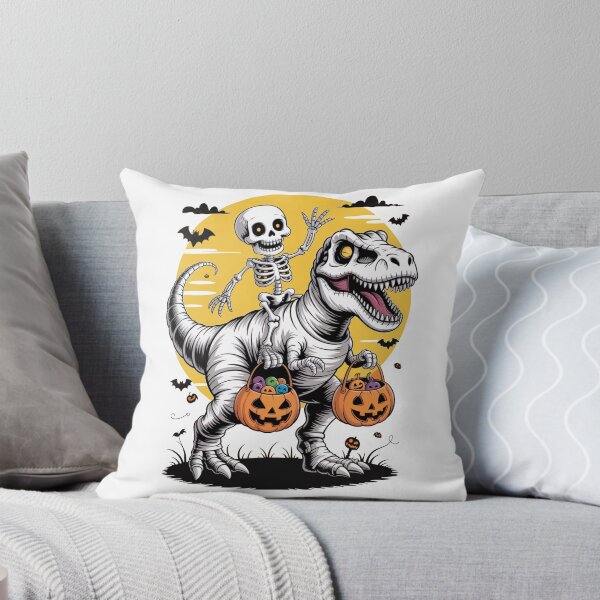 Item preview, Skeleton Riding Dinosaur Halloween Fun designed and sold by flagylART.