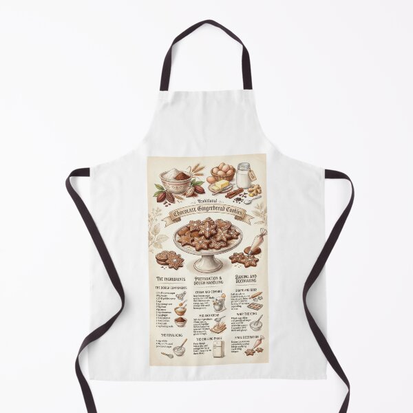 Item preview, Traditional Chocolate Gingerbread Cookies: A Vintage Illustrated Recipe Guide designed and sold by CharlieDesings.